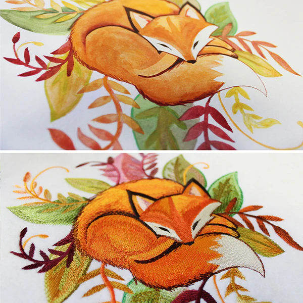 Fox and Leaves in Watercolor - Image 3