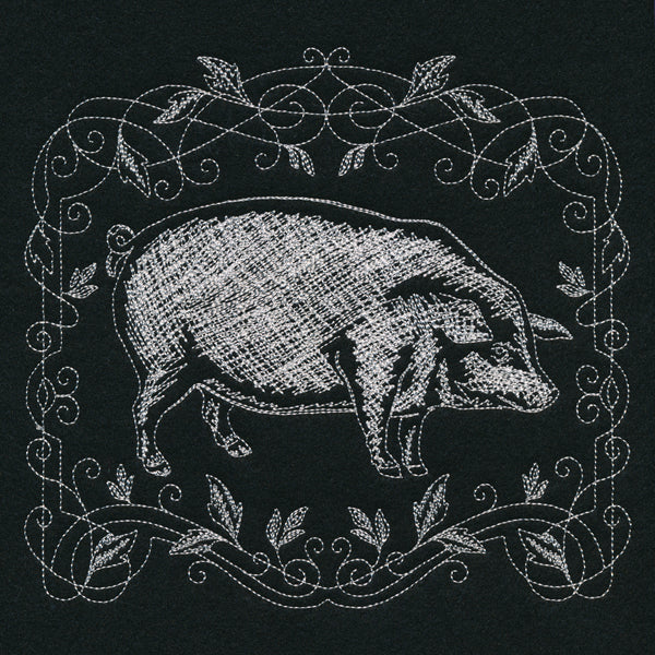 Framed Chalkboard Pig - Image 4