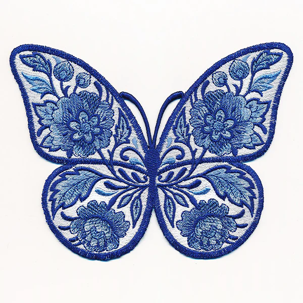 Free-Flying Delft Blue Butterfly (In-the-Hoop) - Image 8