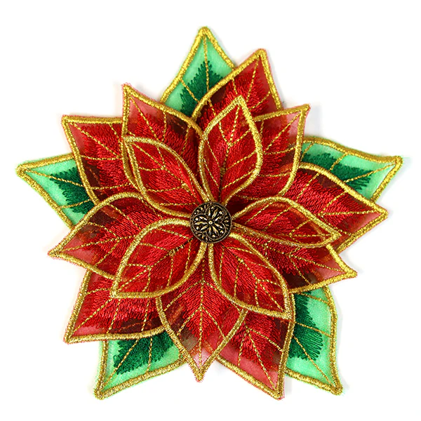 Freestanding Fabric Poinsettia (In-the-Hoop) - Image 4