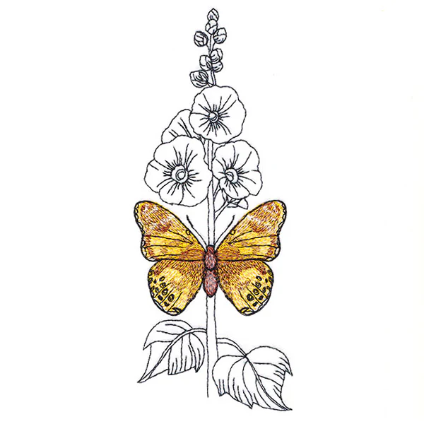 Fresh Hollyhock and Painted Lady - Image 7
