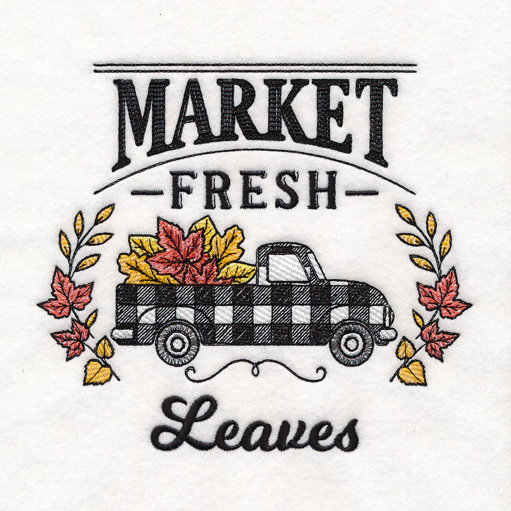 Fresh Market Autumn Retro Truck - Leaves - Image 3