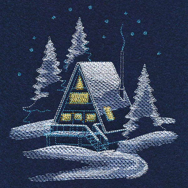 Frosted Cabin Scene - Image 3