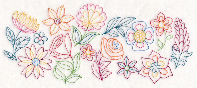 Funky Floral Horizontal Spray
