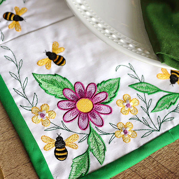 Garden Bees Placemat Corner - Bottom Left - Image 4