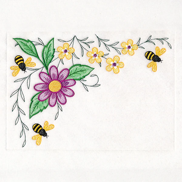 Garden Bees Placemat Corner - Top Left - Image 4