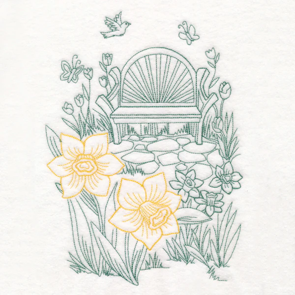 Garden Bench Etching
