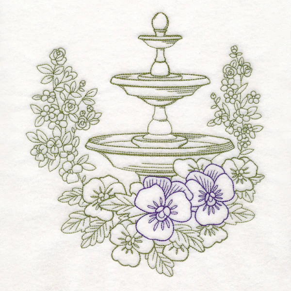 Garden Fountain Etching - Image 6