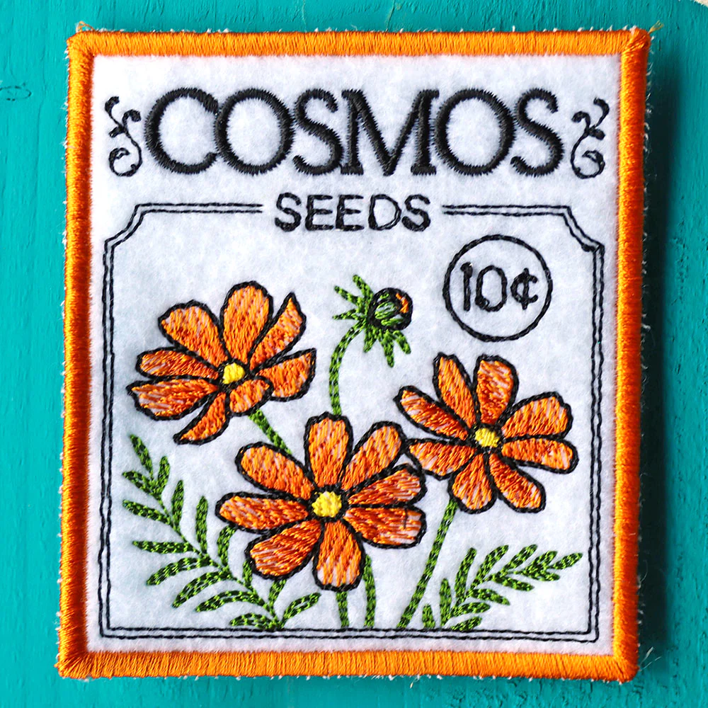 Garden Seed Packet Coaster - Cosmos (In-the-Hoop) - Image 4