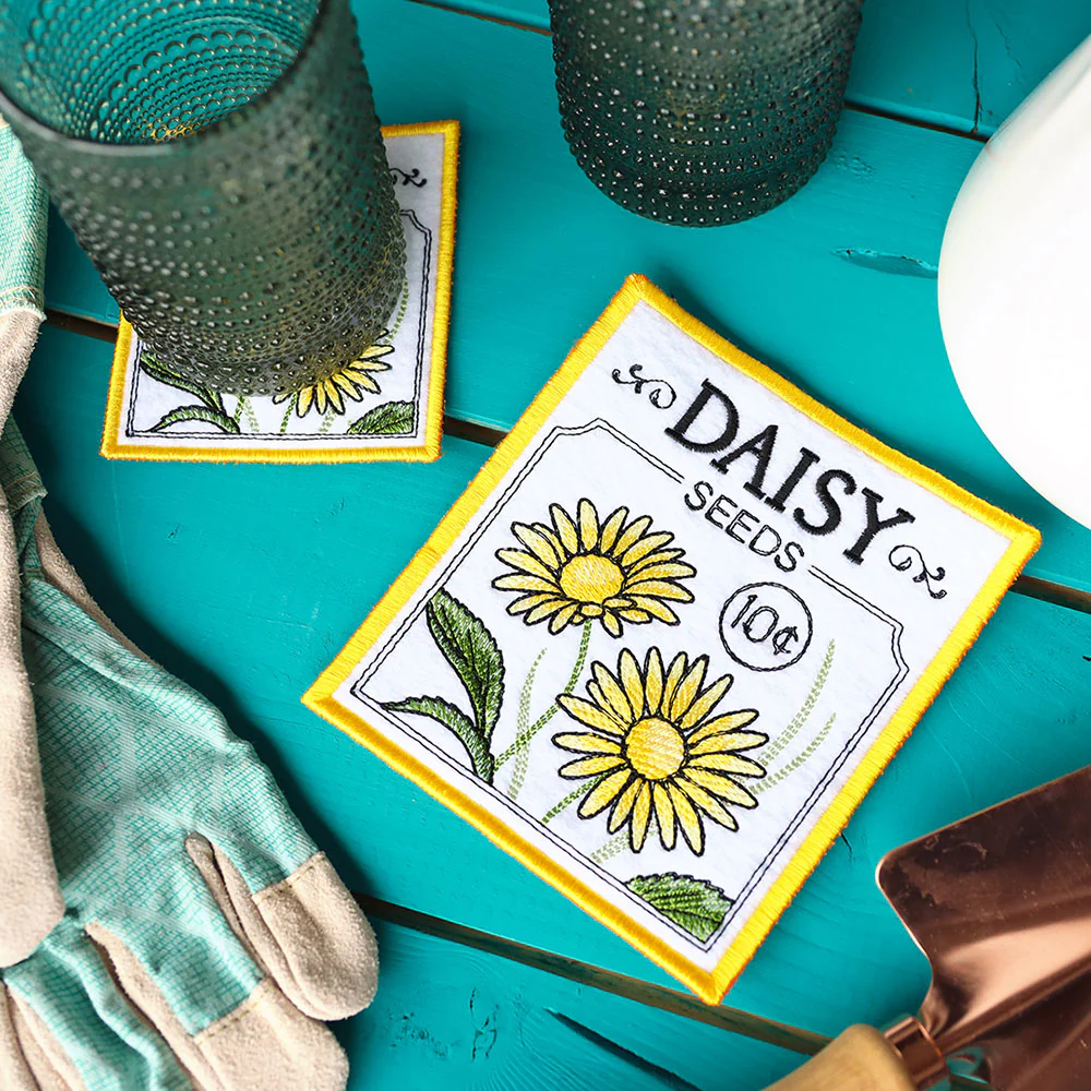 Garden Seed Packet Coaster - Daisy (In-the-Hoop) - Image 2