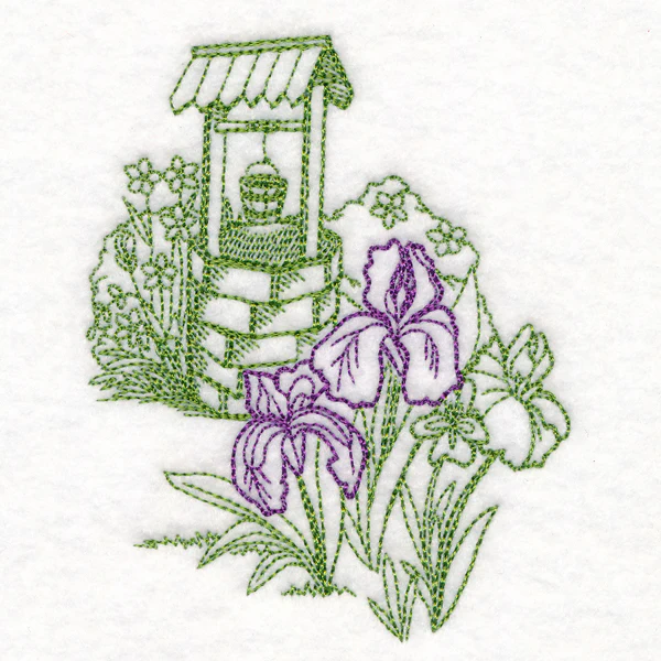 Garden Wishing Well Etching - Image 5