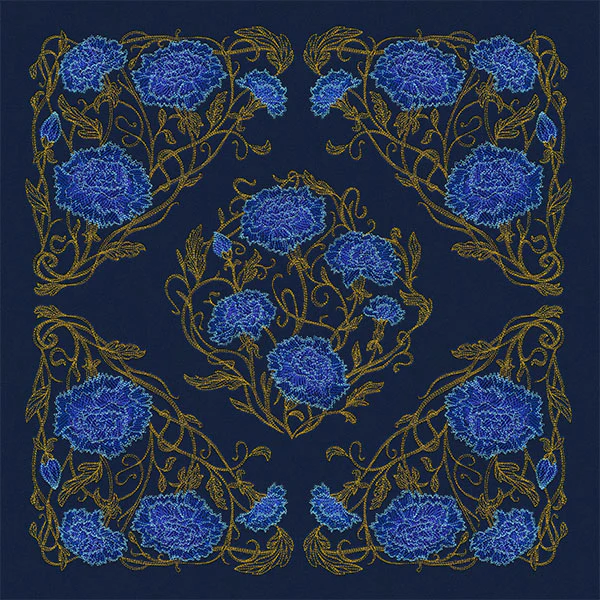 Gilded Filigree Carnations Pillow Pair - Image 6