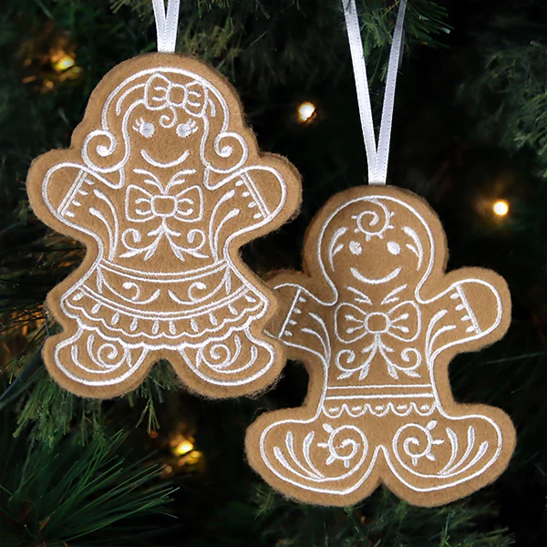 Gingerbread Cookie Ornament - Gingerbread Woman (In-the-Hoop) - Image 2