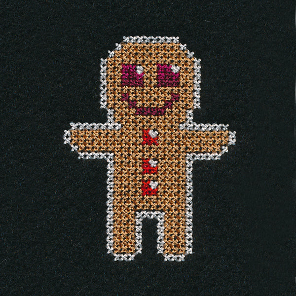 Gingerbread Man Jar Topper (Cross Stitch) - Image 3