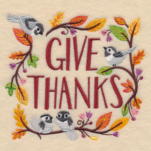 Give Thanks Chickadee Square - Image 3