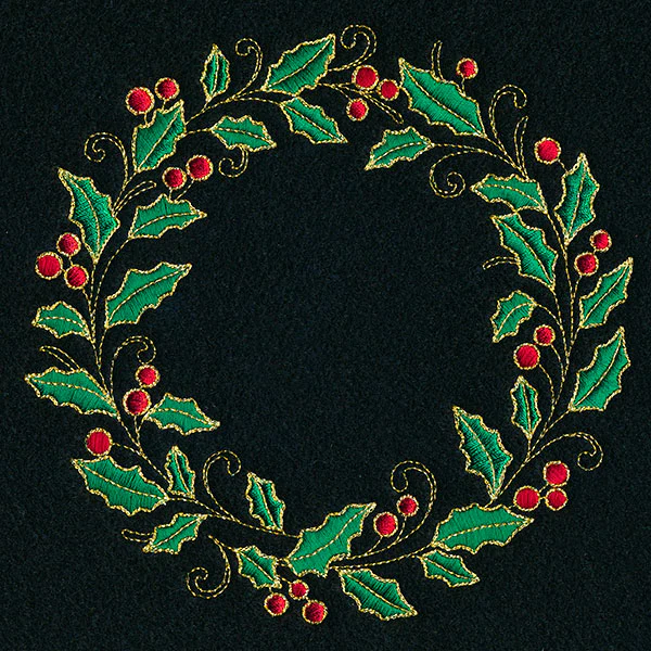 Glistening Holly and Berries Wreath - Image 3