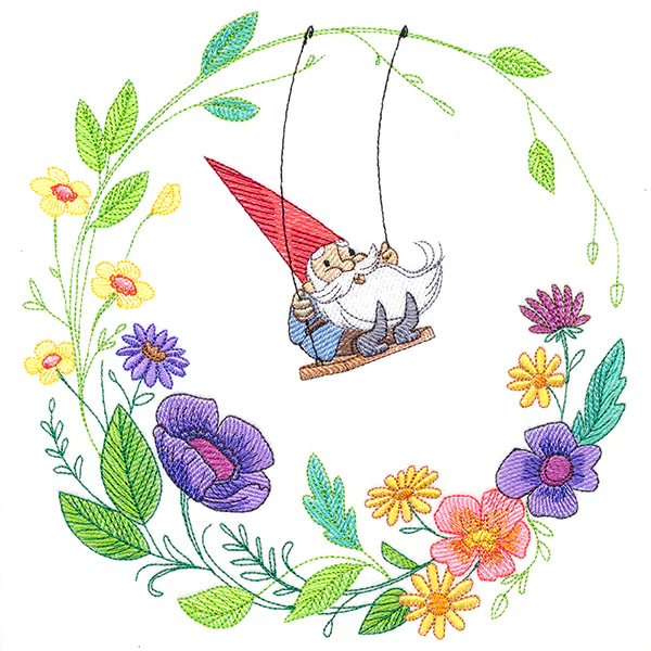 Gnome in the Garden Wreath