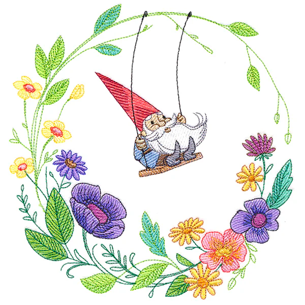 Gnome in the Garden Wreath - Image 3