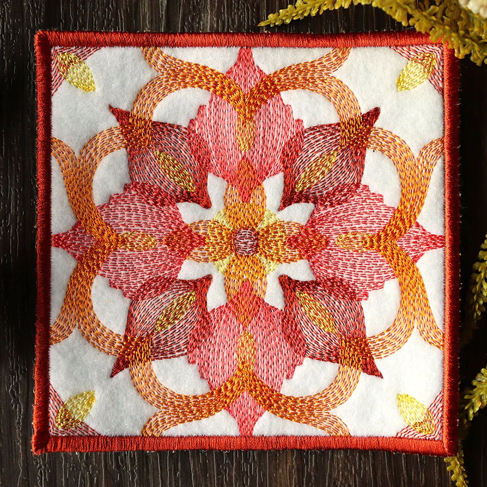 Golden Color Theory Square Coaster (In-the-Hoop) - Image 4