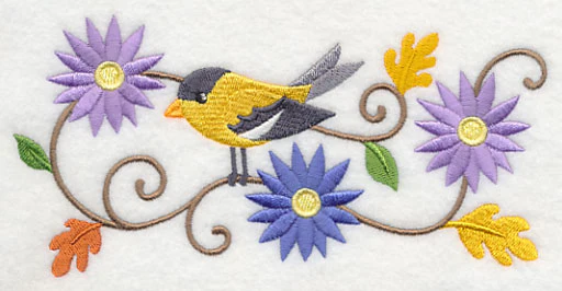 Goldfinch and Asters Border - Image 4