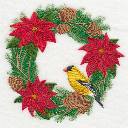 Goldfinch and Poinsettia Wreath - Image 5