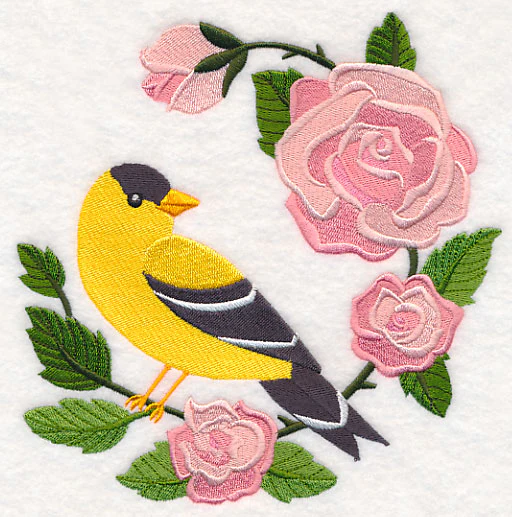 Goldfinch and Roses Wreath - Image 2