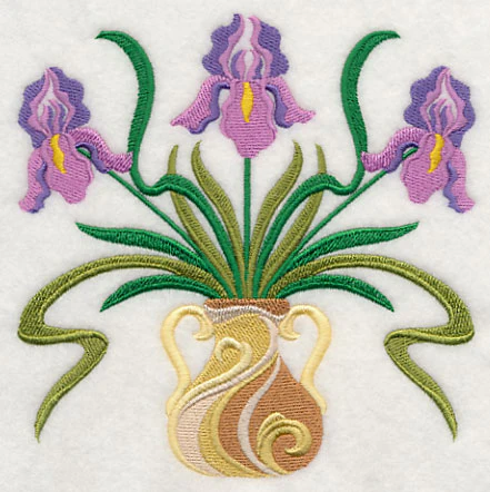 Graceful Art Nouveau Irises - Image 3