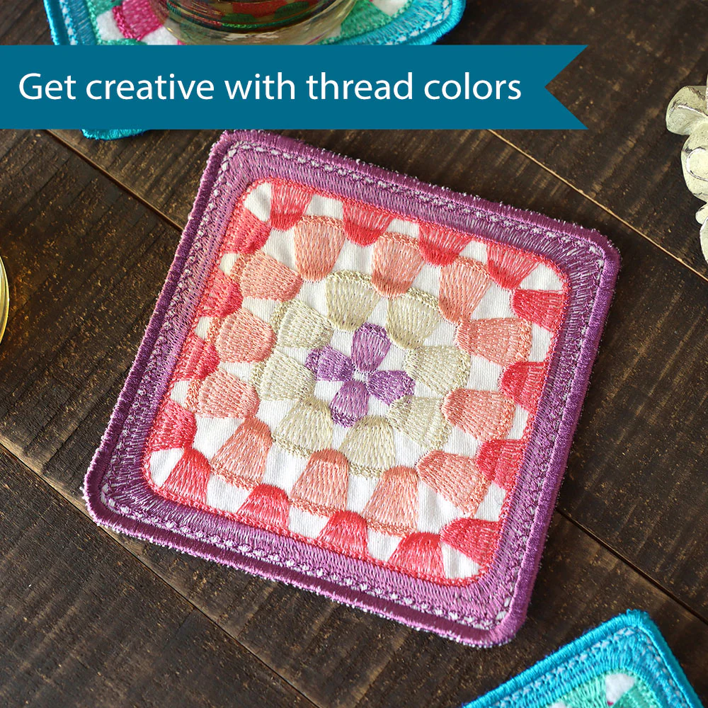 Granny Square Coaster (In-the-Hoop) - Image 3