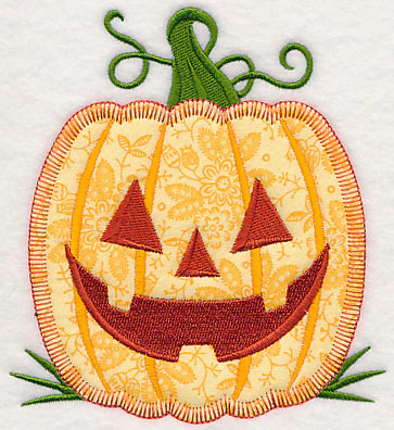 Grinning Halloween Pumpkin (Heirloom Applique) - Image 2