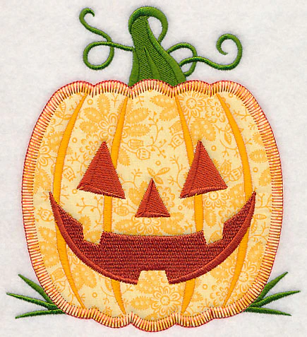 Grinning Halloween Pumpkin (Heirloom Applique) - Image 4