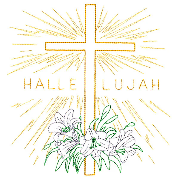Hallelujah Easter Cross and Lilies - Image 2