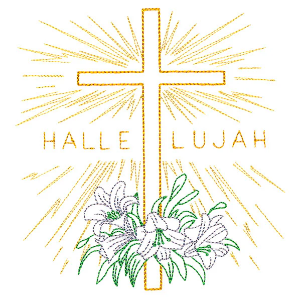 Hallelujah Easter Cross and Lilies - Image 3
