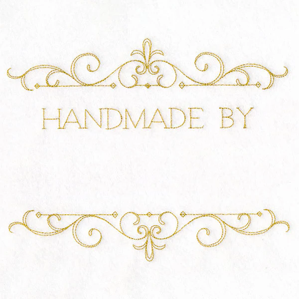 Handmade By Filigree Quilt Label - Image 4