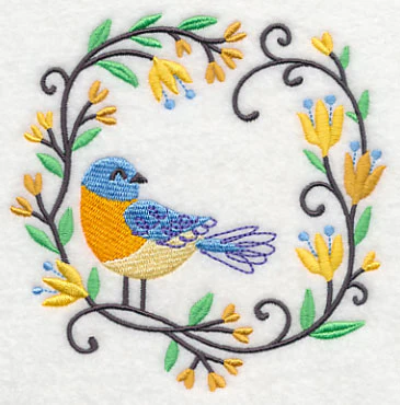 Happy Bluebird in Flowers - Image 4