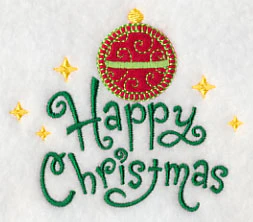Happy Christmas with Ornament (Heirloom Applique) - Image 3