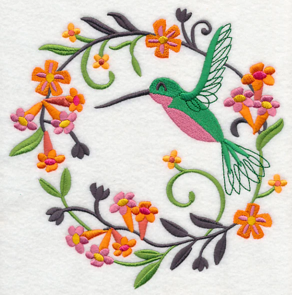 Happy Hummingbird in Flowers - Image 6