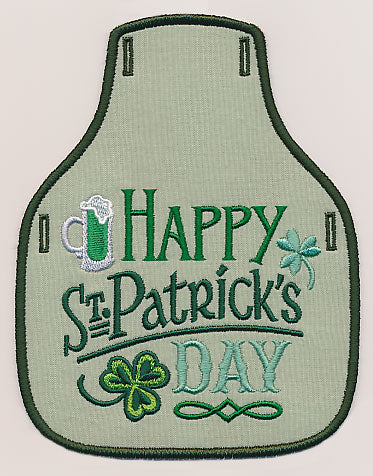 Happy St. Patrick's Day Bottle Apron (In-the-Hoop) - Image 2