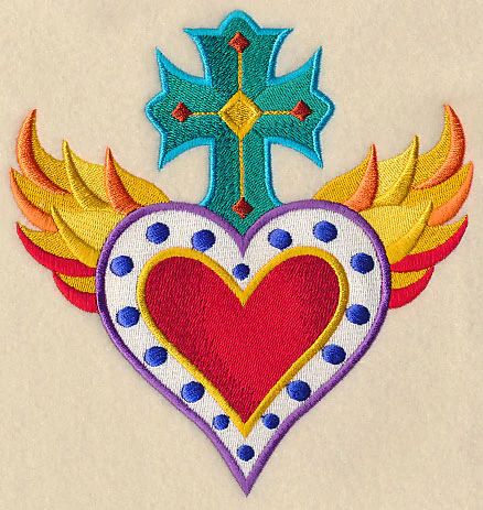 Heart, Cross, and Flames Milagro - Image 4