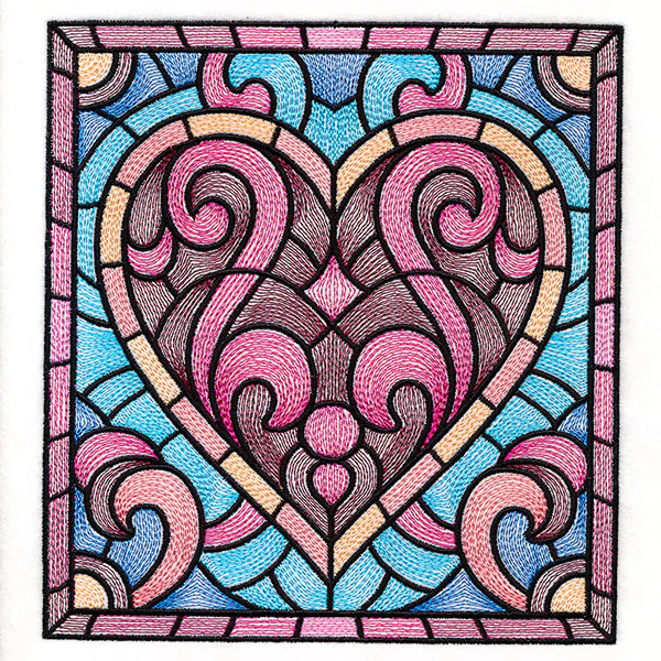 Heart Stained Glass Square - Image 2