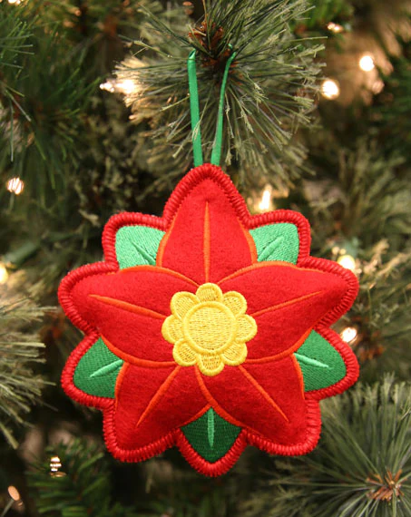 Heirloom Stuffed Ornament - Poinsettia (In-the-Hoop) - Image 3
