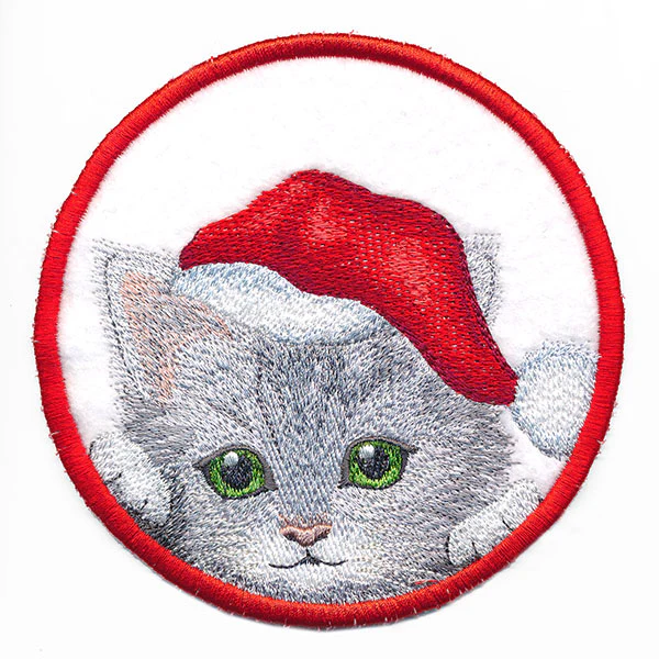 Here Christmas Kitty Kitty Coaster 2 (In-the-Hoop) - Image 6