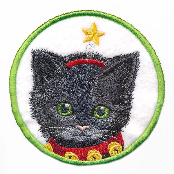 Here Christmas Kitty Kitty Coaster 3 (In-the-Hoop) - Image 3