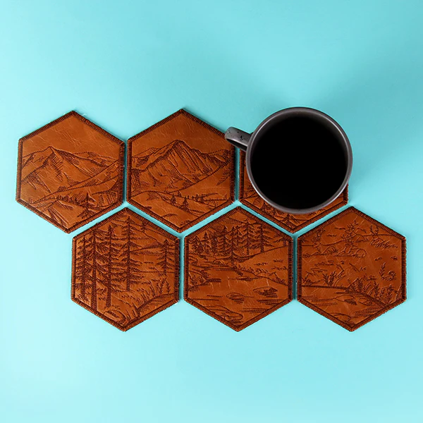 Hexagon Nature Coaster 1 (In-the-Hoop) - Image 2