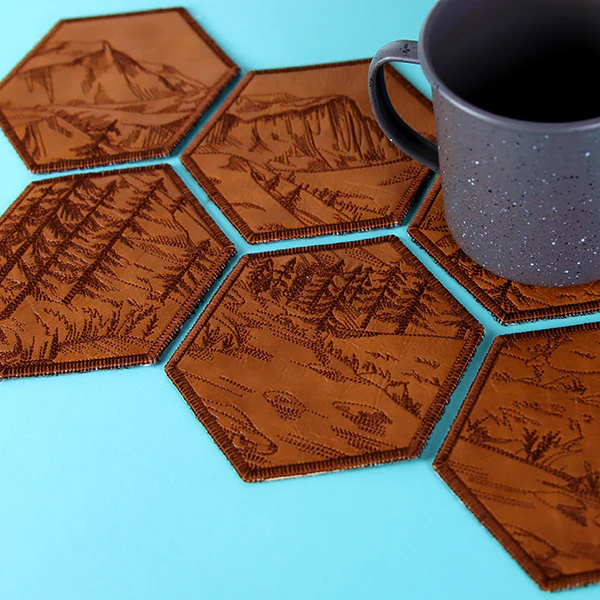 Hexagon Nature Coaster 4 (In-the-Hoop) - Image 3