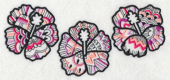 Hibiscus Trio (Blackwork) - Image 3
