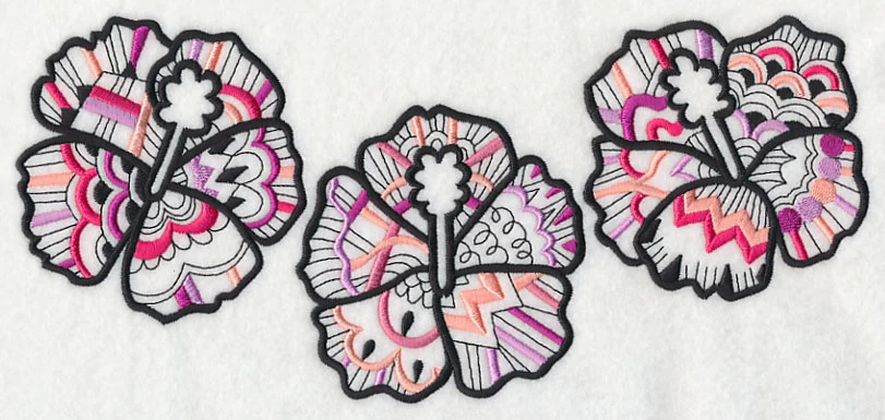 Hibiscus Trio (Blackwork) - Image 5