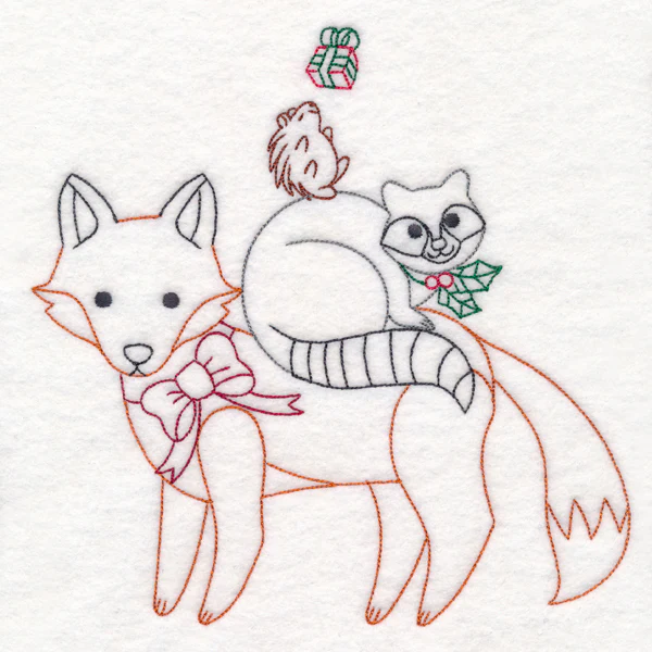 Holiday Fox and Friends Stack (Vintage)