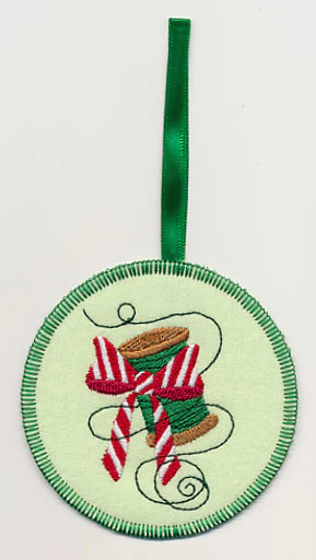 Holiday Thread Spool 2 Ornament (In-the-Hoop)