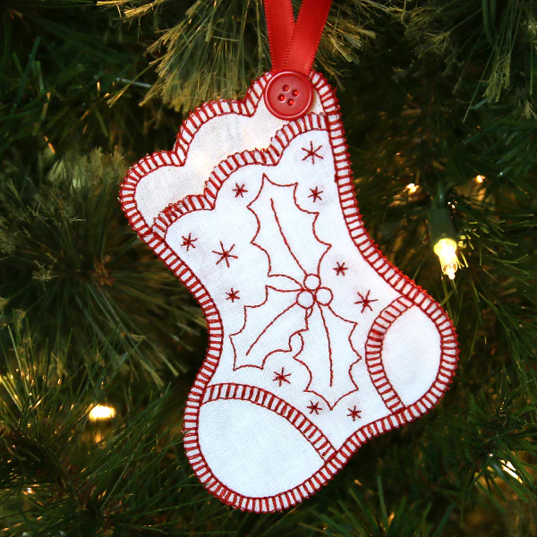 Holly & Berries Stocking (In-the-Hoop) - Image 6