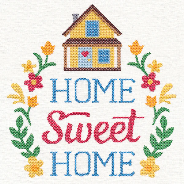 Home Sweet Home Wreath (Cross Stitch) - Image 5
